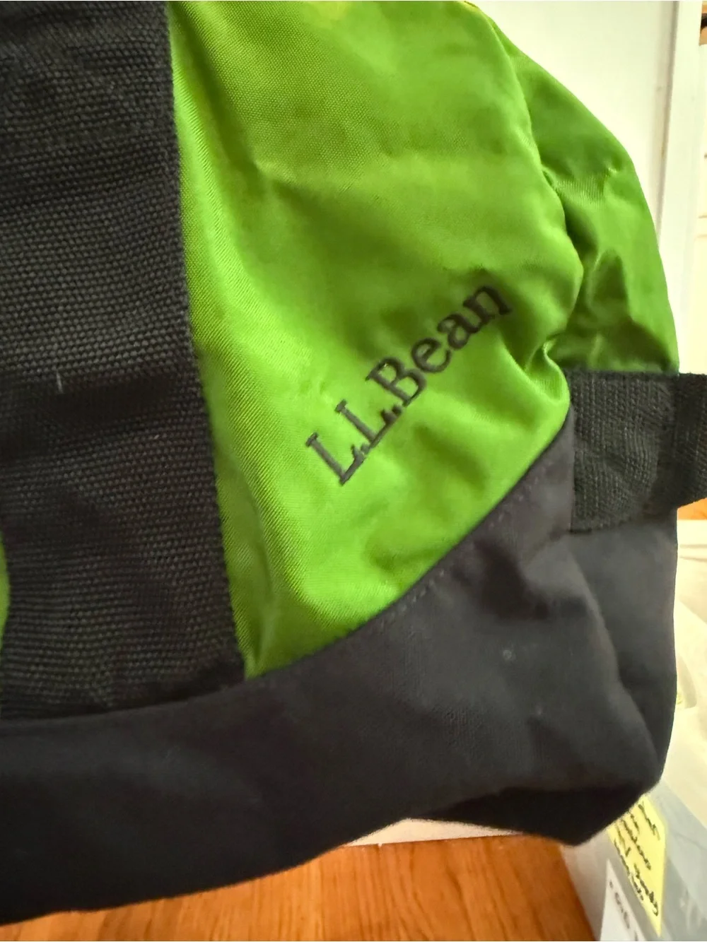 LL BEAN Adventure Duffle Bag Heavy Duty Green & Black Large Travel 15x29.5x13